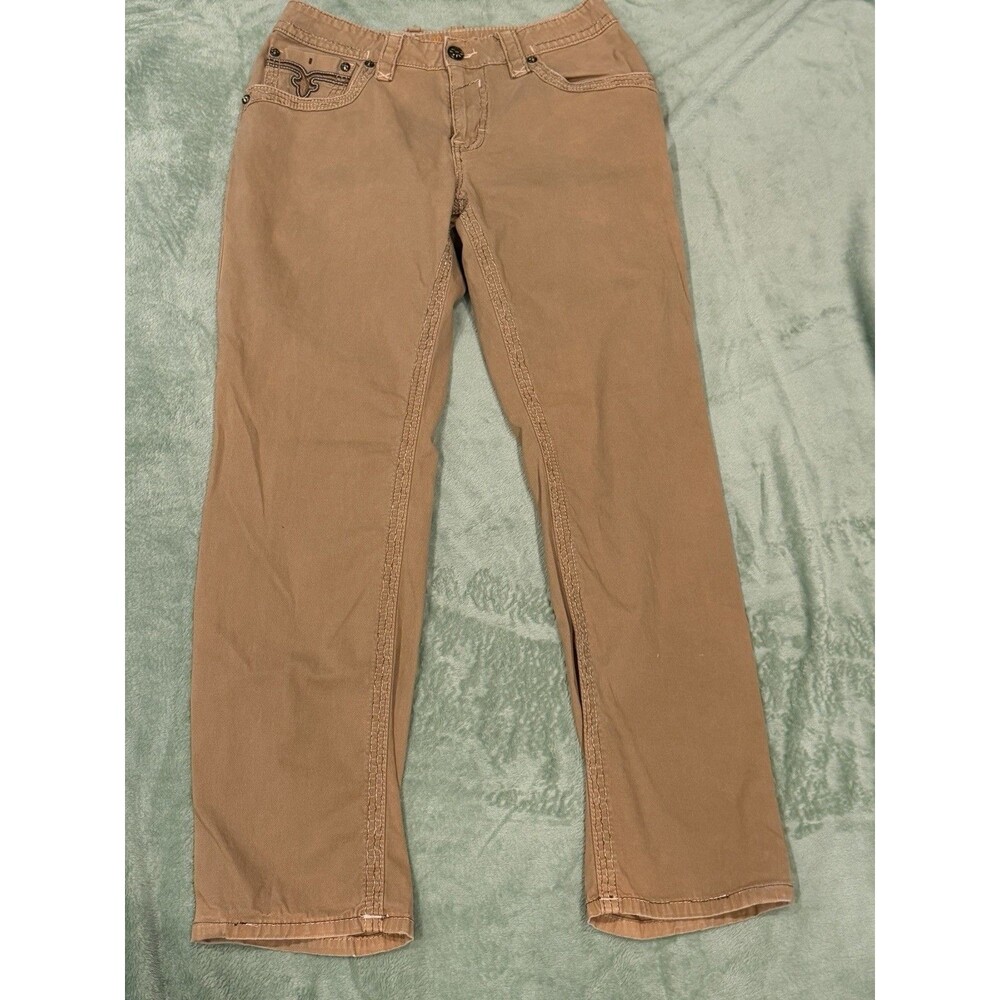 Rock Revival Mens 34 Jeans Pants Straight Leg Travertine Tan EP095-J1L